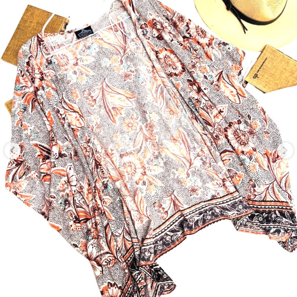 ☀️ ANGIE BOUTIQUE Floral Cottagecore Cute Kimono Cardigan Cover Up Festival Boho